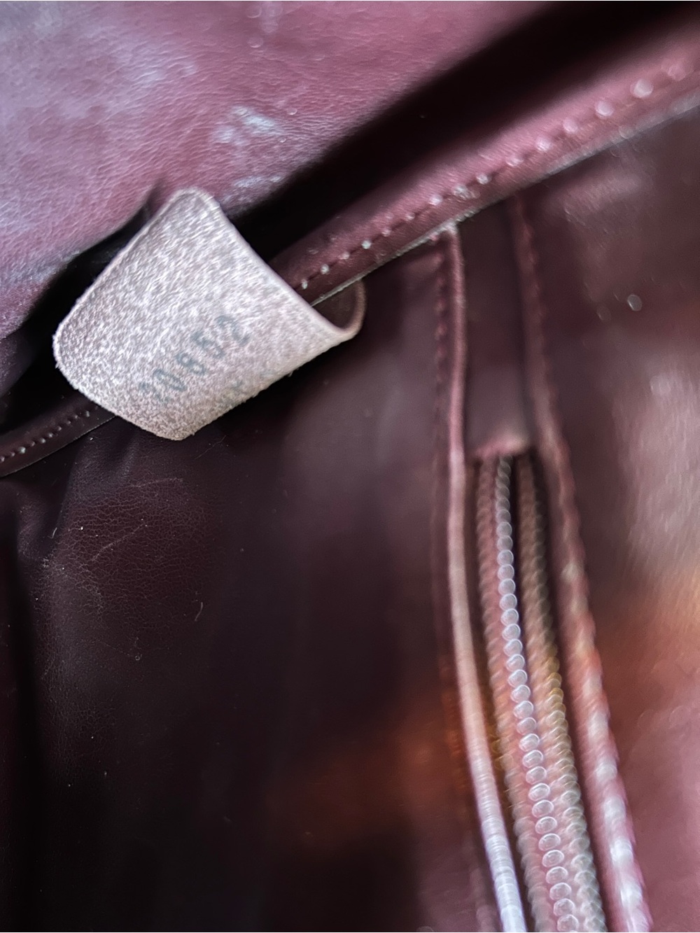 Longchamp Le Roseau Burgundy Brown Leather Handbag Silver Bamboo Clasp Vintage - Picture 13 of 15